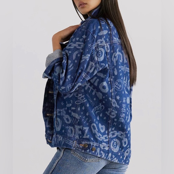 NWT WRANGLER X DEADFELLAZ DENIM JACKET:BLUE DENIM - Picture 4 of 8
